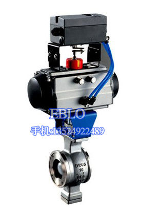 上海依博羅VQ670F氣動對夾式V型球閥